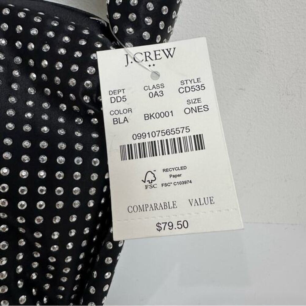 J. Crew Studded Double Knot Handbag Black and Silver Cocktail Party Glam Punk - Picture 5 of 8